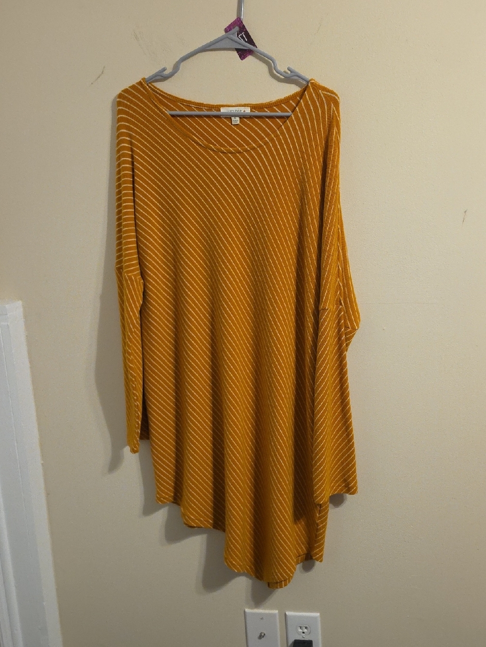 Umgee Oversized Striped Asymmetrical Hem Dress EUC